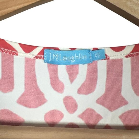 J McLaughlin Nylon Women Pink Geometric Dunham Ruffle Top XS - Picture 3 of 7